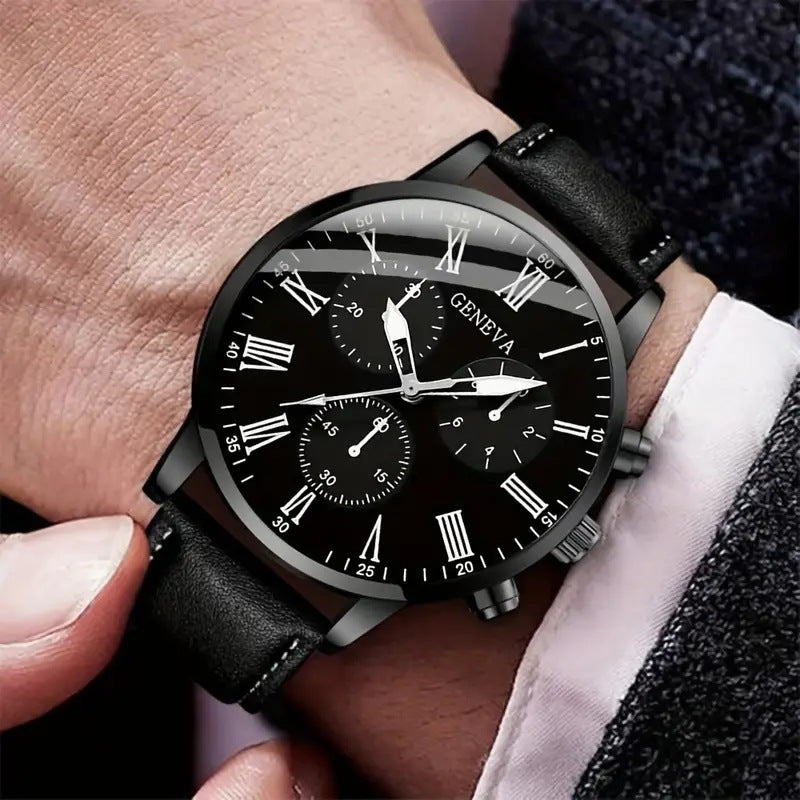 Men's Sophisticated Watch & Bracelet Gift Set