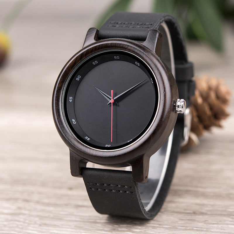 Men's and Women's Leather Wooden Watch
