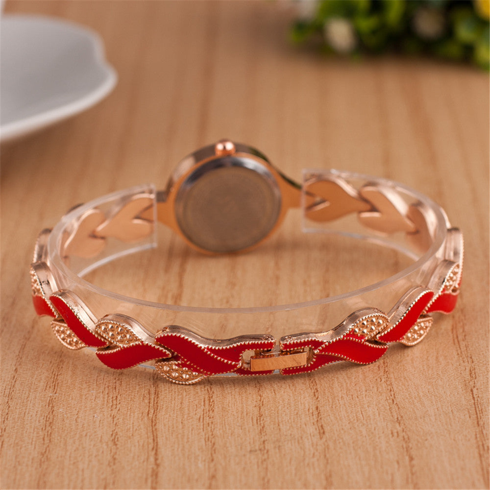 Ladies Leaf Bracelet Quartz Wristwatch
