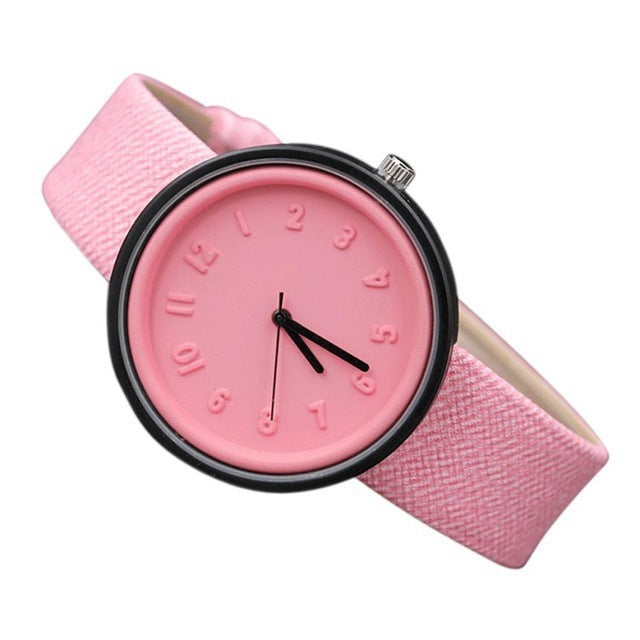 Unisex Solid Color Quartz Wristwatch