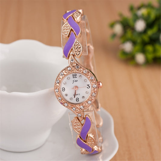 Ladies Leaf Bracelet Quartz Wristwatch