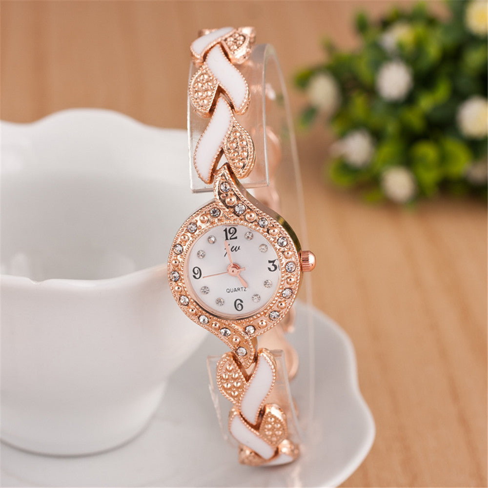 Ladies Leaf Bracelet Quartz Wristwatch