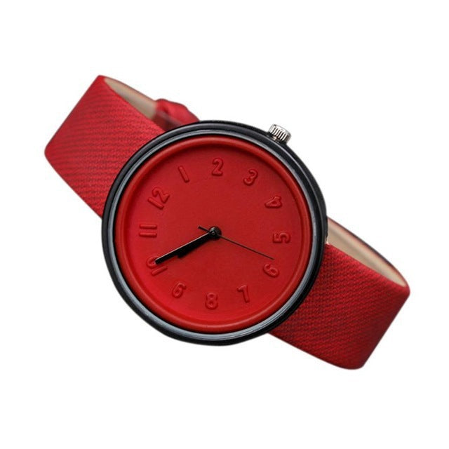 Unisex Solid Color Quartz Wristwatch