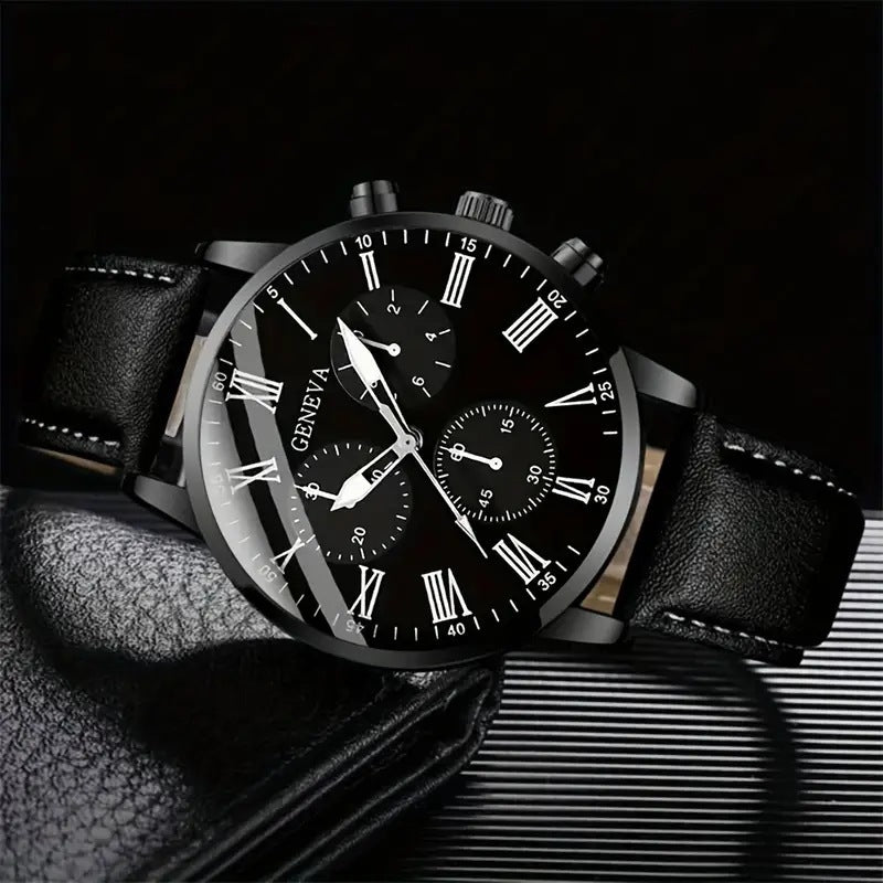 Men's Sophisticated Watch & Bracelet Gift Set